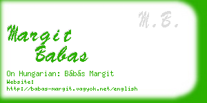 margit babas business card